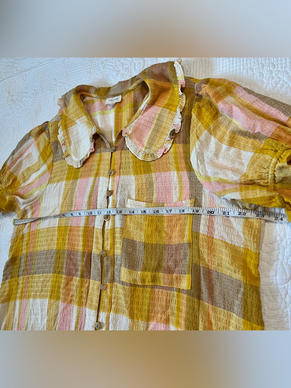 Pilcro Anthropologie Keira Plaid Blouse - Picture 8 of 9